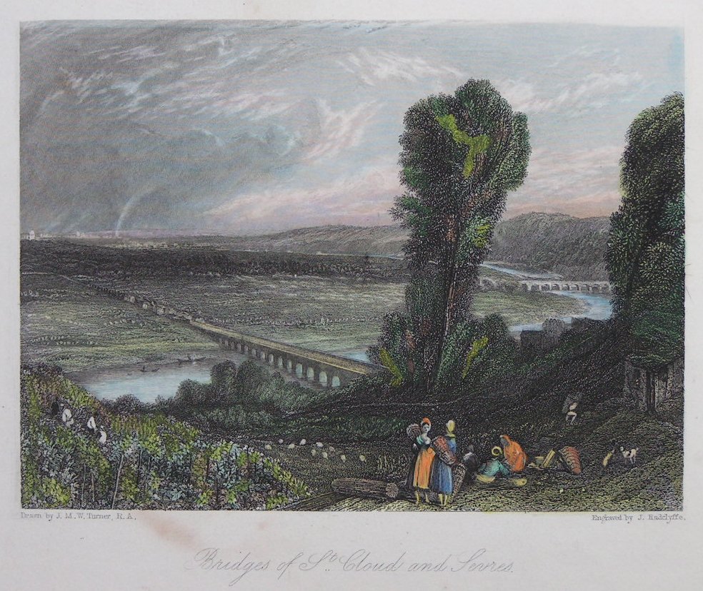 Print - Bridges of St Cloud and Sevres - Radclyffe